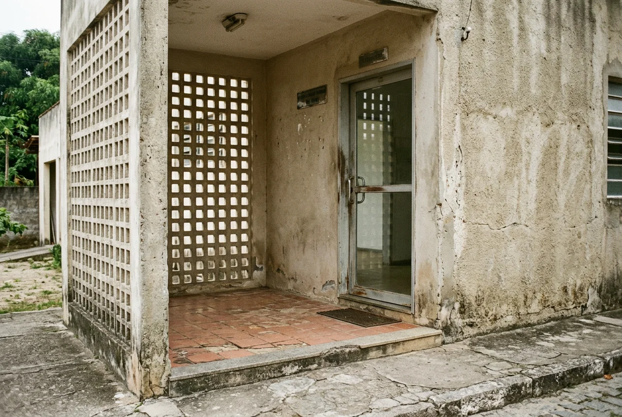 Entrada de edifício público em fotografia ilustrativa