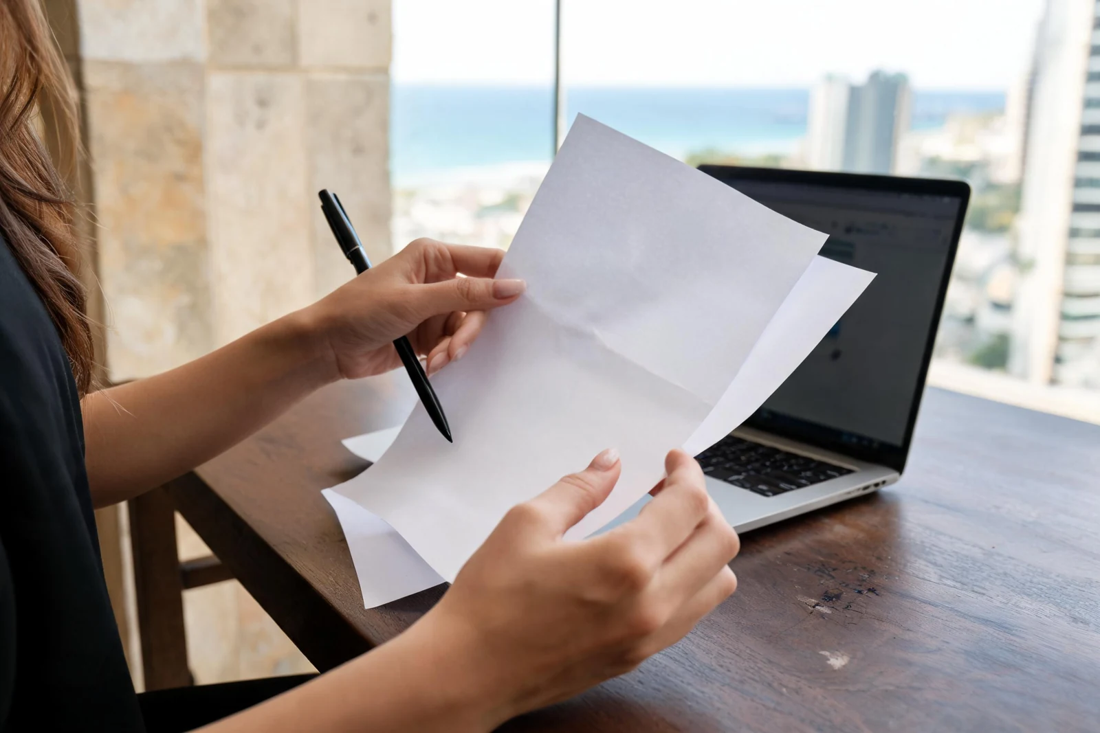 Comparação de documentos sobre a mesa